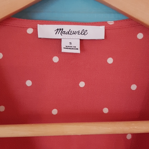 Madewell polka dot tie waist sash top S - Picture 6 of 9
